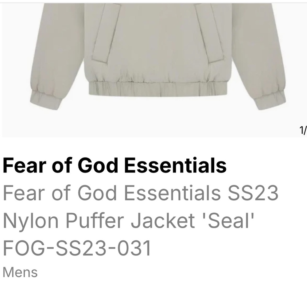 Essentials Fear of God  Nylon half zip puffer jacket - Picture 10 of 14